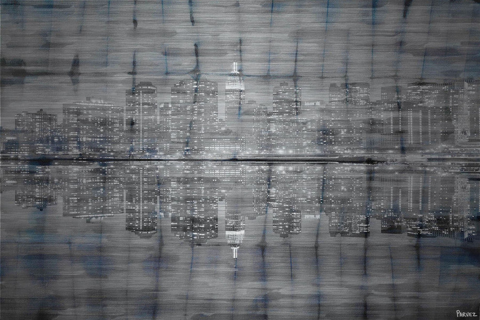 "Night Lights" Print on Brushed Aluminum, 36"x24"
