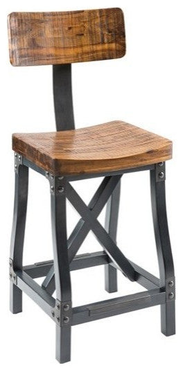 INK+IVY Lancaster Industrial Dining Table, Amber, Bar Stool