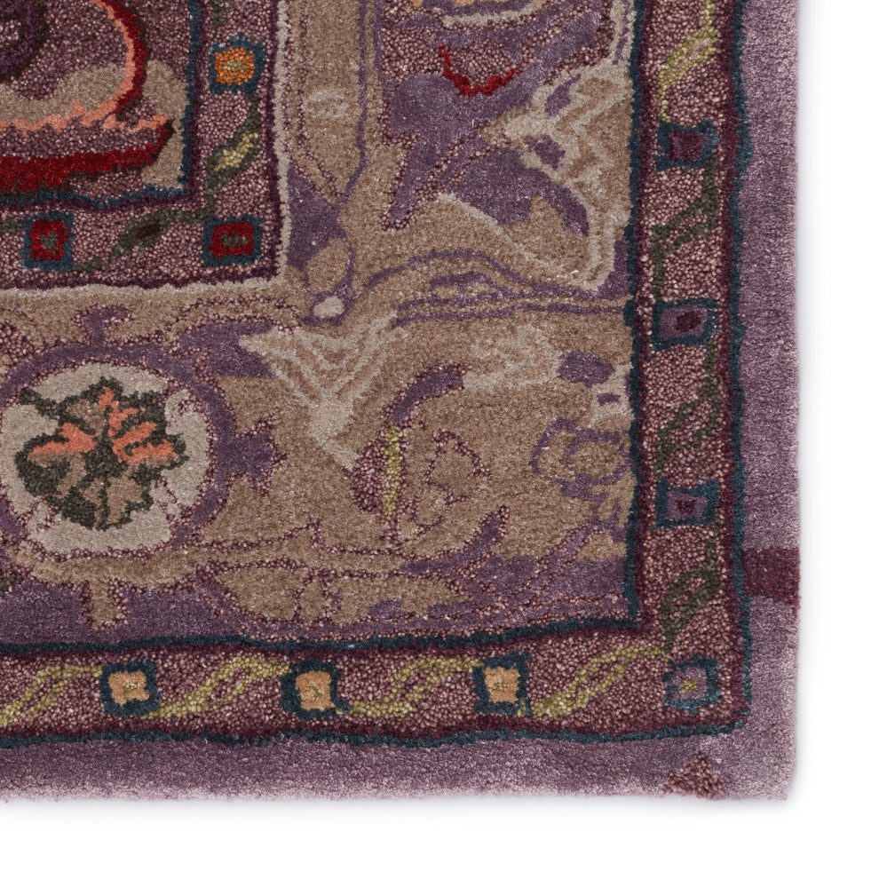 Raisa Handmade Medallion Purple/ Gray Area Rug 8'X10'