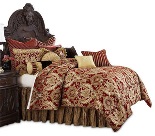 Aico Amini Lafayette 13 pc King Comforter Set in Red