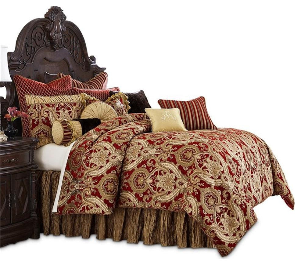 Aico Amini Lafayette 13 pc King Comforter Set in Red
