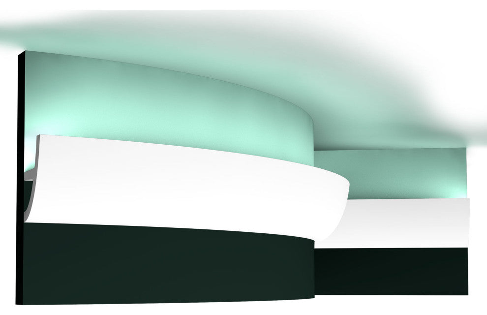 Plain Polyurethane Crown Moulding For Indirect Lighting, Flexible Moulding