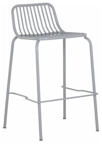 Cypress Outdoor Barstool, Silver, Set of 2