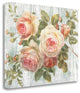 "Vintage Roses On Driftwood" By Danhui Nai, Giclee Print on Gallery Wrap Canvas