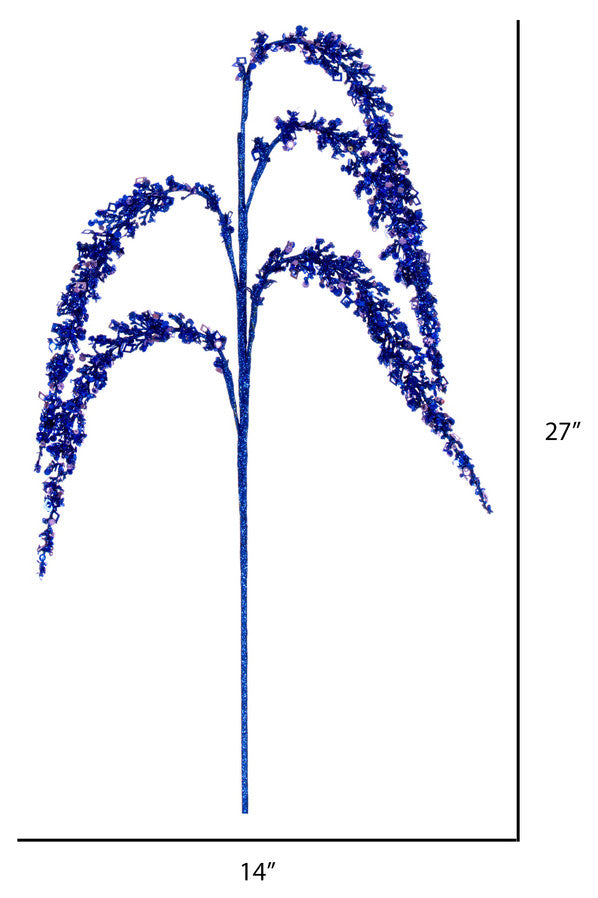 Glitter Setaria Spray , Blue, 27"