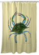 Betsy Drake Female Blue Crab Shower Curtain - Yellow