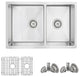 STYLISH 28" Double Bowl 60/40 Reversible Undermount Stainless Steel Kitchen SInk