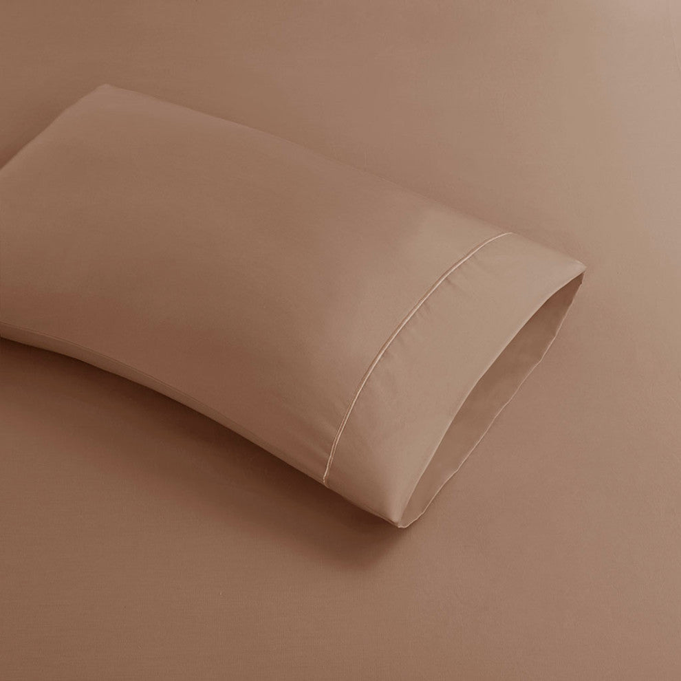 Beautyrest 600 Thread Count Cooling 4-Piece Sheet Set, Rose Gold Brown, Cal King