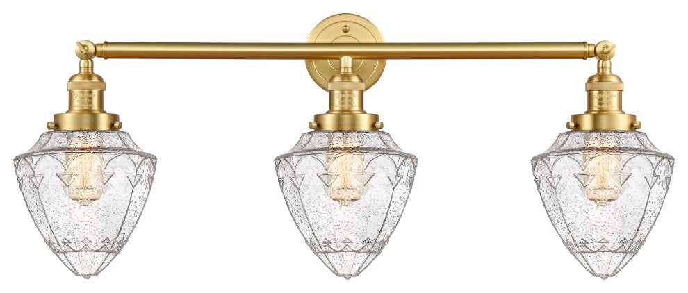 Innovations 205-SG-G664-7 3 Light Bath Vanity Light, Satin Gold