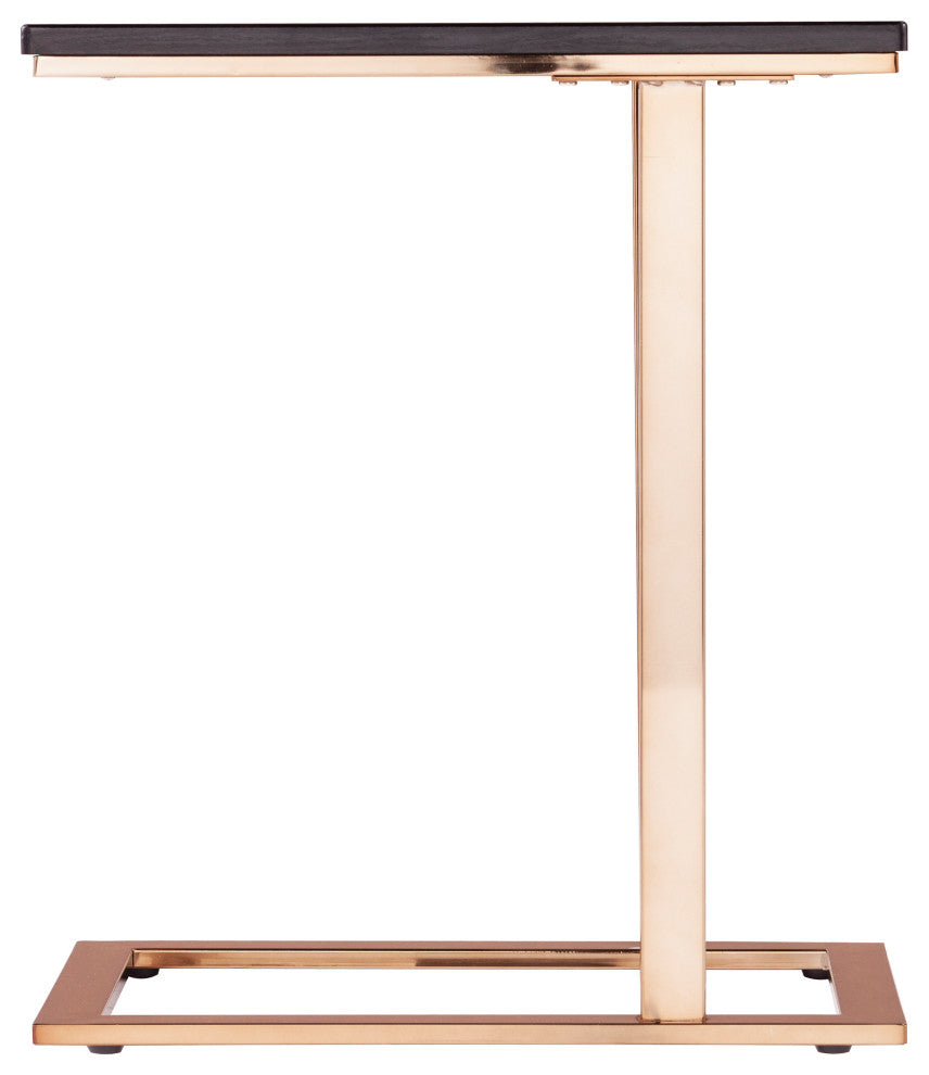 Russ Contemporary C-Table, Black and Champagne