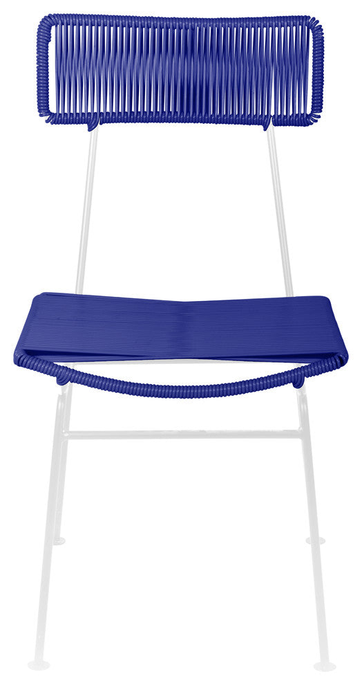 Hapi Indoor/Outdoor Handmade Dining Chair, Deep Blue on White