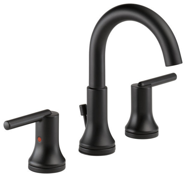 Delta Trinsic Two Handle Widespread Bathroom Faucet, Matte Black, 3559-BLMPU-DST