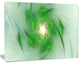 Green on White Fractal Whirlpool, Abstract Wall Art Canvas, 40x30