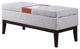 Light Gray Dual Lift Storage Bench With Charging Station
