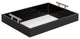 Lipton Decorative Wood Tray with Metal Handles, Black/Mirror