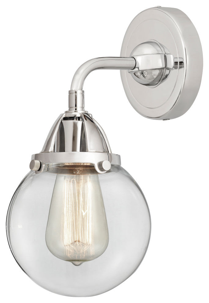 Beacon Sconce, Polished Chrome, Clear, Clear