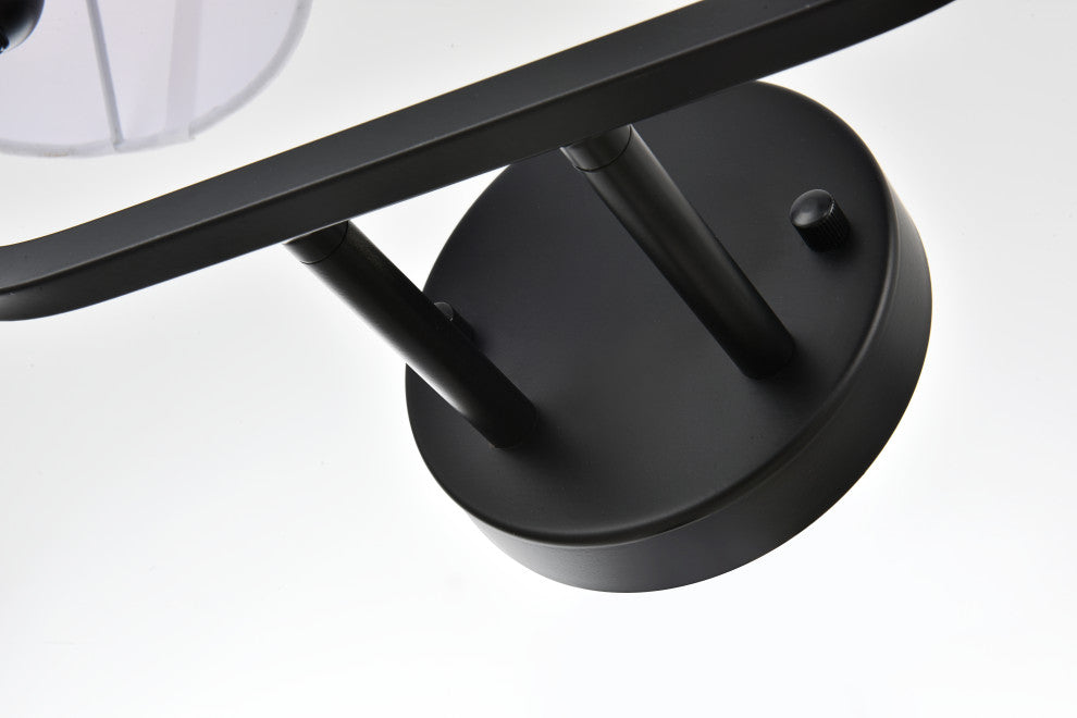 2 Light Black And Clear Bath Sconce