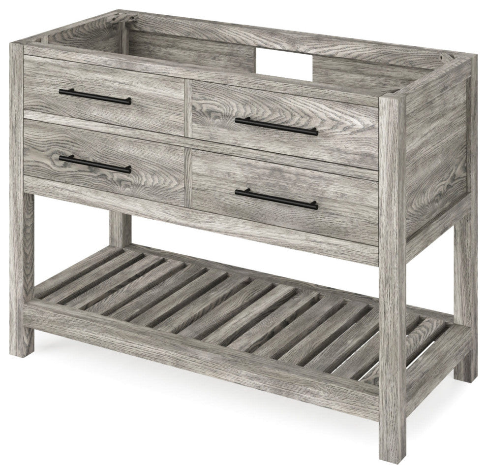 Jeffrey Alexander VKITWAV48R-GRANITE Wavecrest II 48" - White / Black