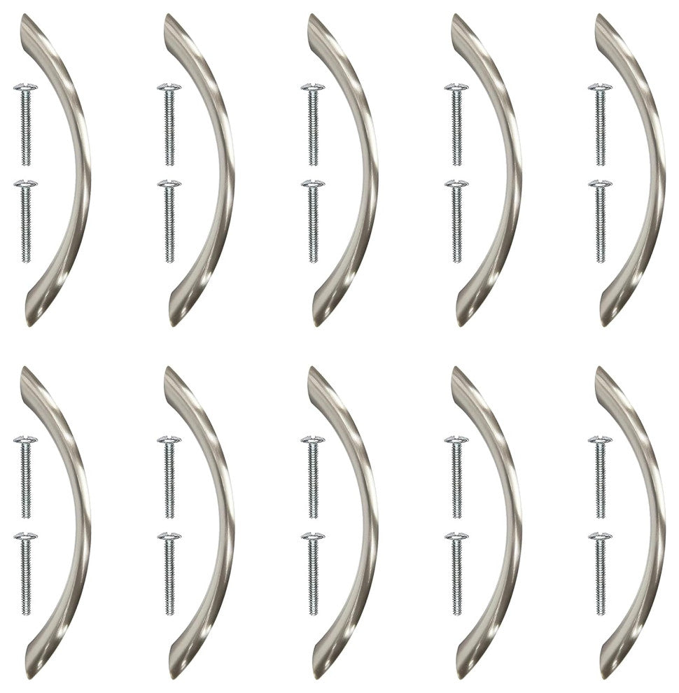 Mascot Hardware 3 in CTC  Smooth Satin Nickel Drawer Pull - Pack of 10
