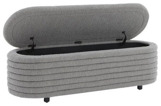 Safavieh Couture Jaymie Storage Bench, Dark Grey/Black