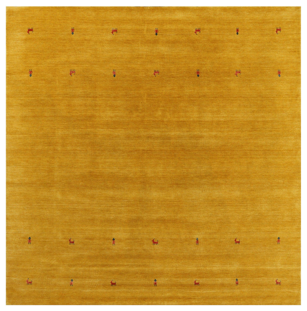 8' Square Persian Gabbeh Hand Knotted Wool Rug - Q15163
