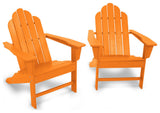 Polywood Long Island Adirondack 2-Piece Set, Tangerine