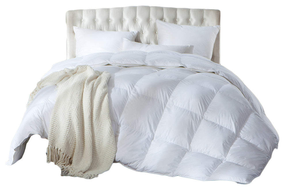 Luxurious Siberian Goose Down Comforter Duvet 750+ Fill, 1200 TC Egyptian Cotton