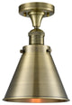 Appalachian 1-Light Semi-Flush Mount, Antique Brass, Antique Brass
