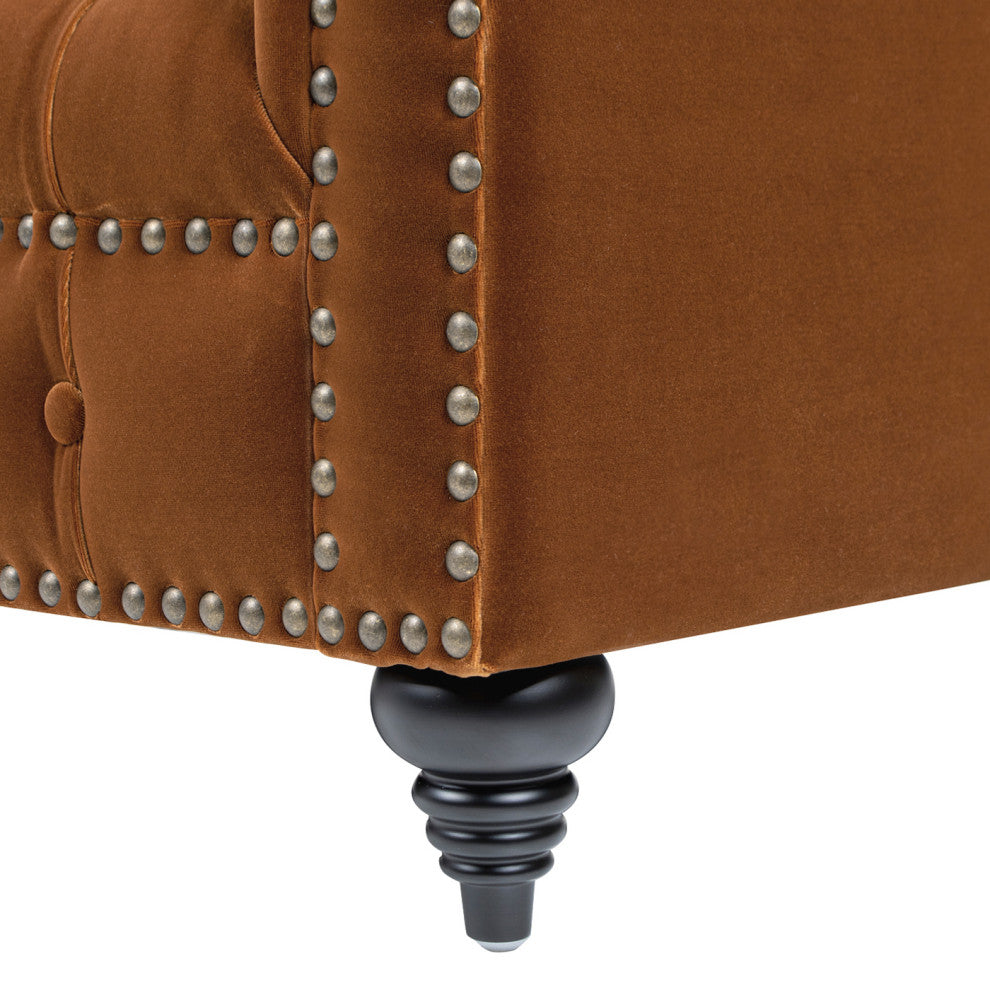 Alto 88" Tufted Chesterfield Sofa, Burnt Orange Performance Velvet