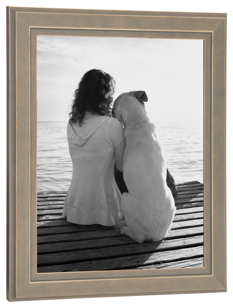 Kieva Solid Wood Picture Frame Set, Black 4x6, Disturessed Gray, 8x10
