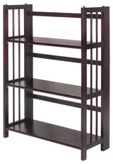 3 Shelf Folding Bookcase, Espresso, Large, 3 Shelf