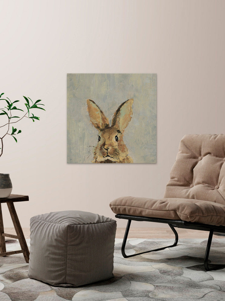 "What up Rabbit II" Painting Print on Wrapped Canvas, 12"x12"