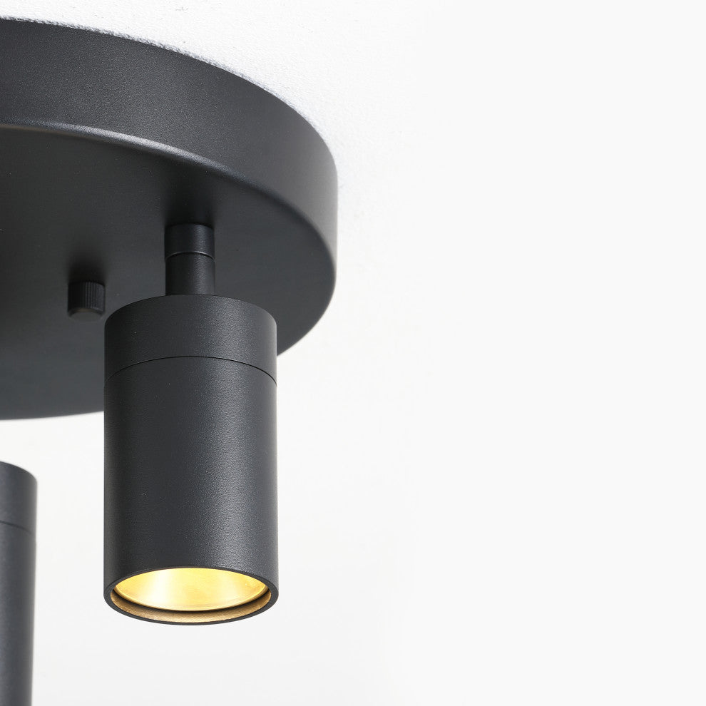 Vidalite Shura Integrated LED 3 Head Flush Mount, Black