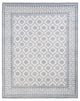Ivory Agra Mughal Dynasty Design Cotton Hand Knotted Oriental Rug 8'1"x10'2"