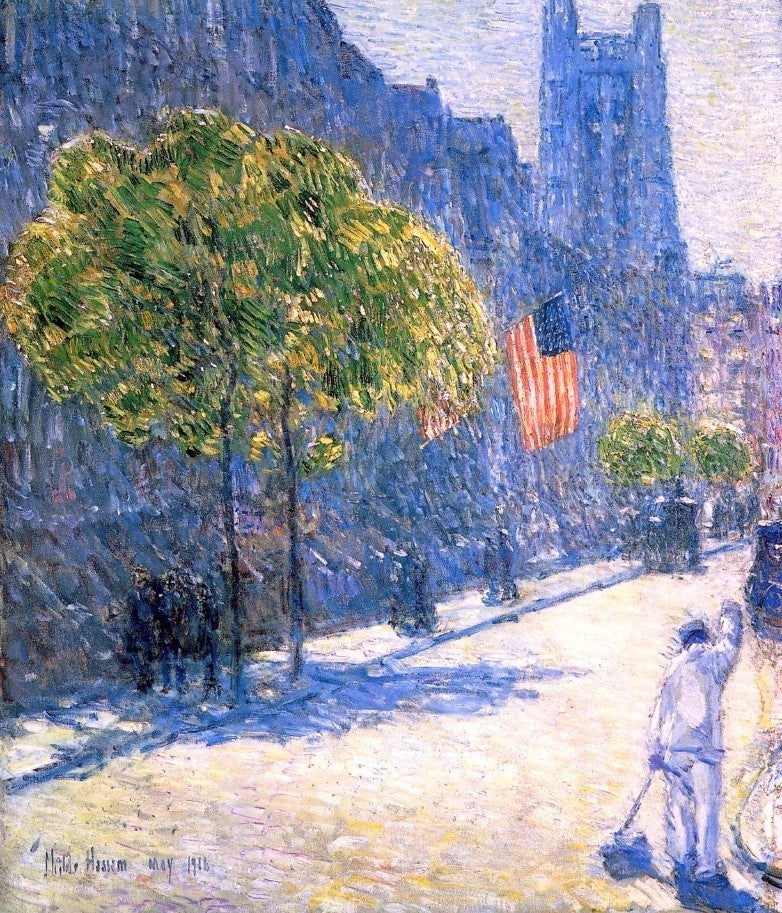Frederick Childe Hassam Just Off the Avenue Wrapped Canvas, 20"x25"