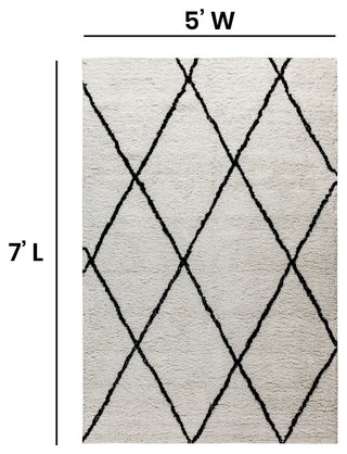 Shag Style Diamond Trellis Area Rug, 5' X 7'