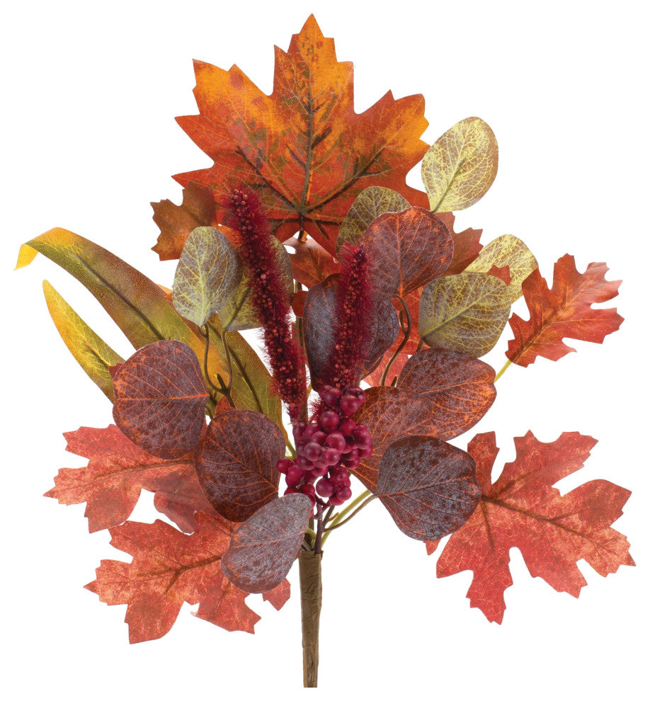 Mixed Fall Foliage Leaf Pick, Set of 6