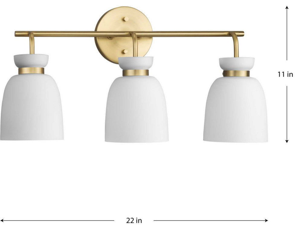 Lexie Collection Contemporary Vanity Light, Brushed Gold