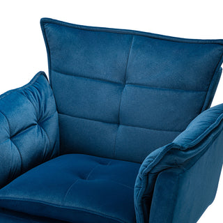 Contemporary Velvet Armchair, Navy