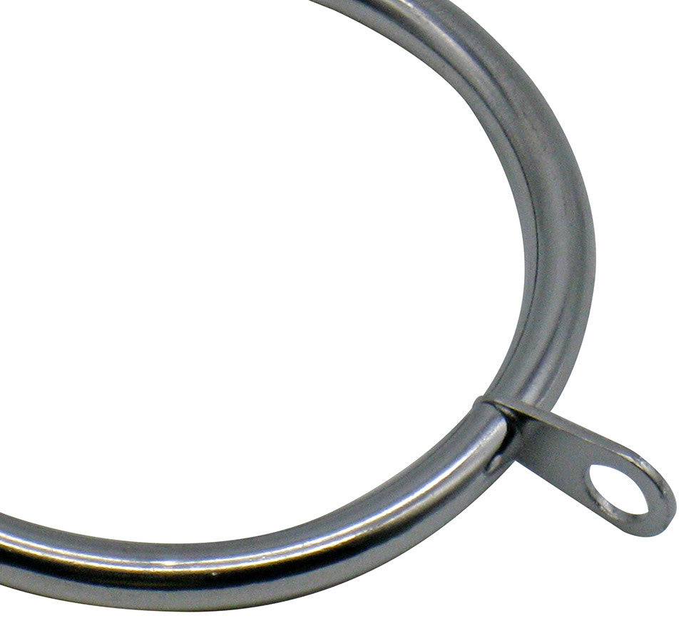 Metal Rings with Eyelet Set of 20, Polished Chrome, 1" Dia