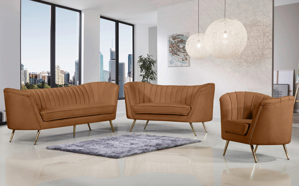 Margo Velvet Upholstered Set, Saddle, Chair