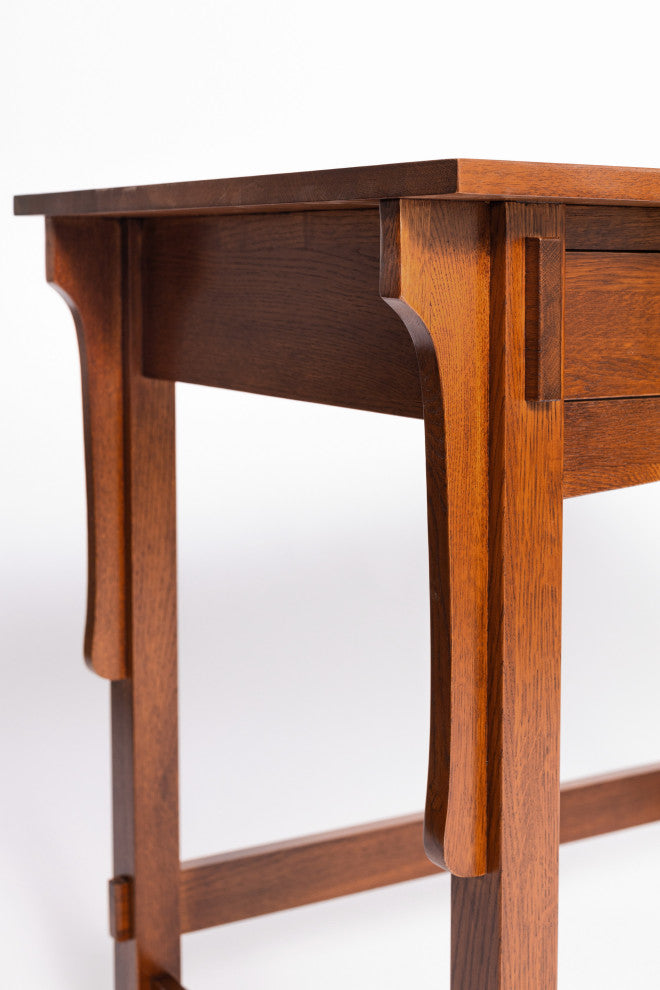 Mission Quarter Sawn Oak Small Desk With 2 Drawers