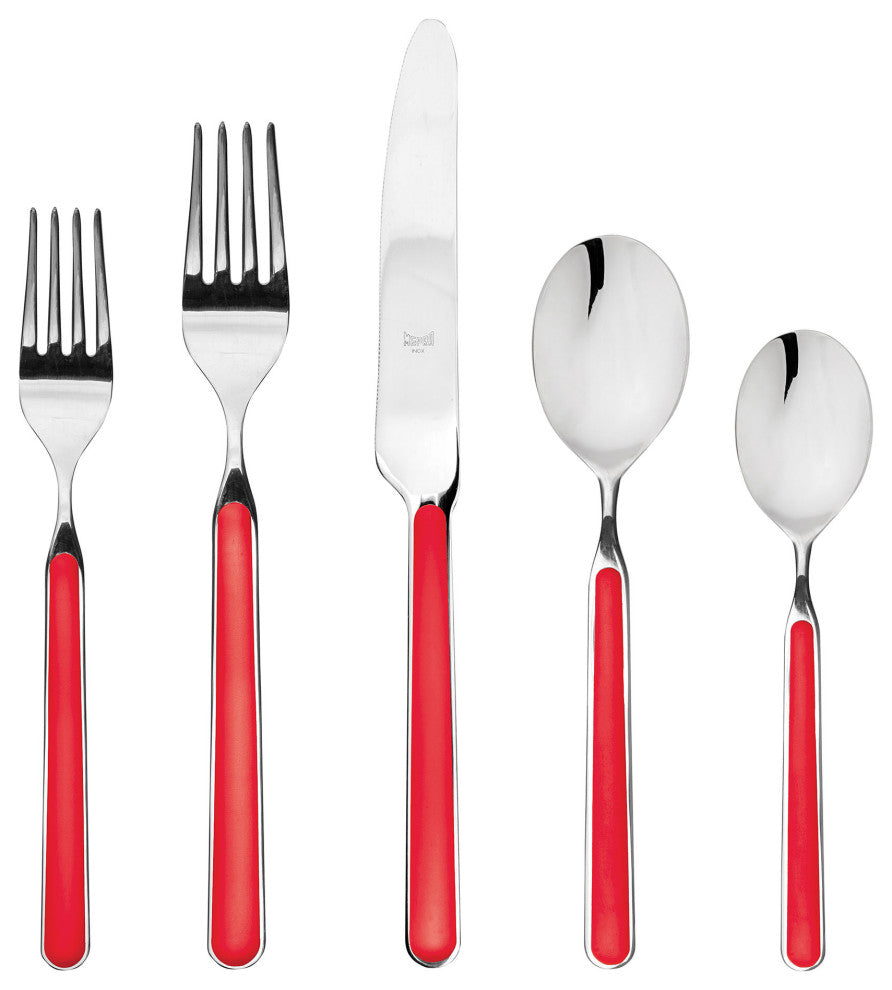 Fantasia Flatware Set, Red, 5 Pcs.
