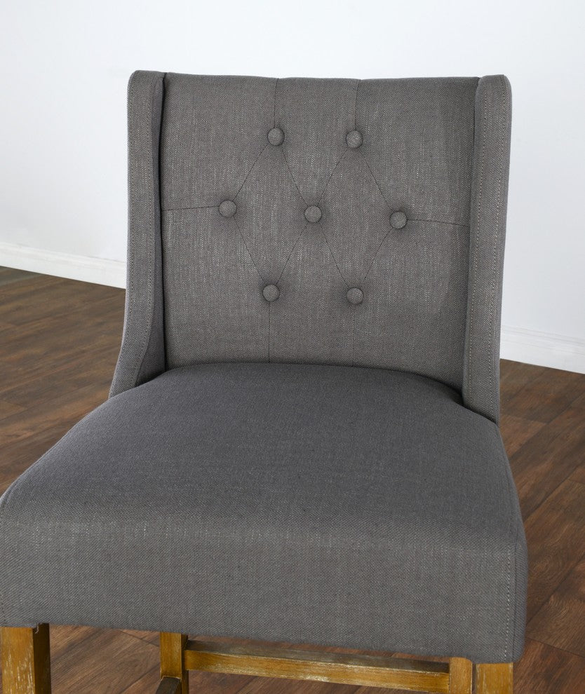 Karla Tufted 30" Barstool by Kosas Home, Gray