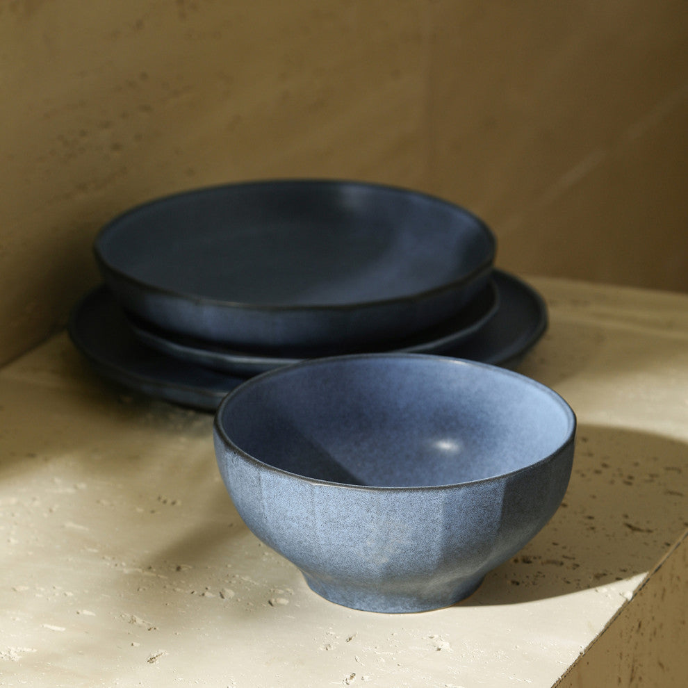 Stone Lain Rio Stoneware Bowl Set of 4, Blue
