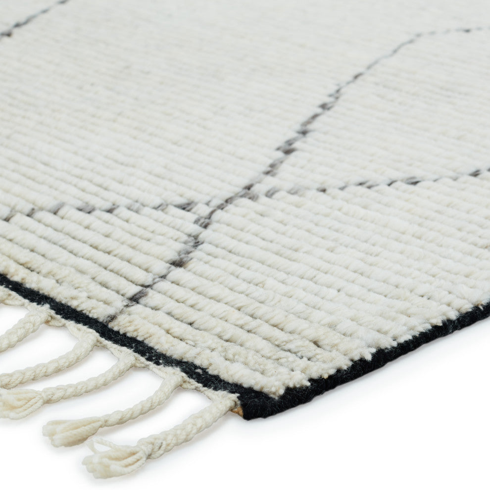 Jaipur Living Ammil Hand-Knotted Trellis Cream/Black Area Rug, 6'x9'