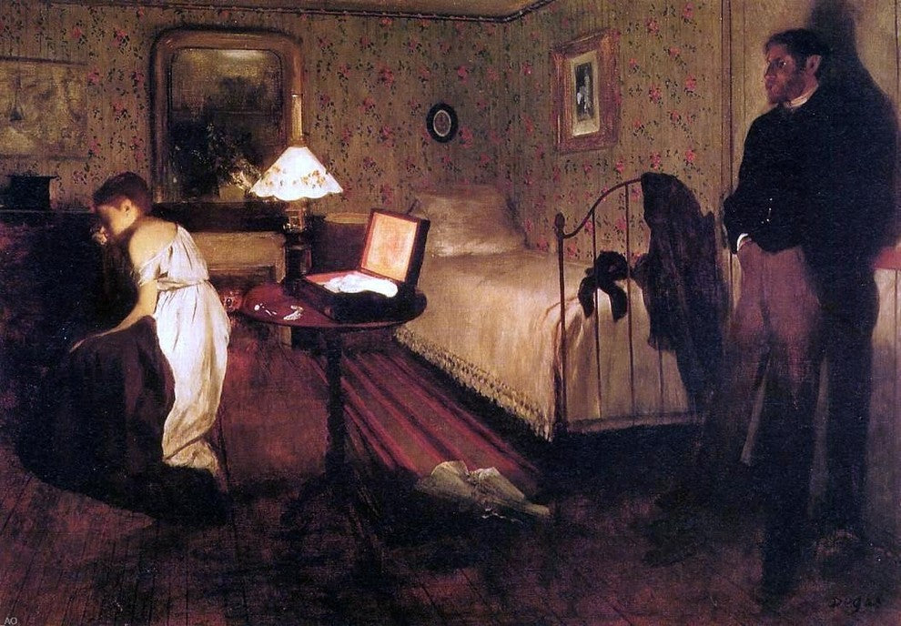 Edgar Degas Interior , 18"x27" Wall Decal