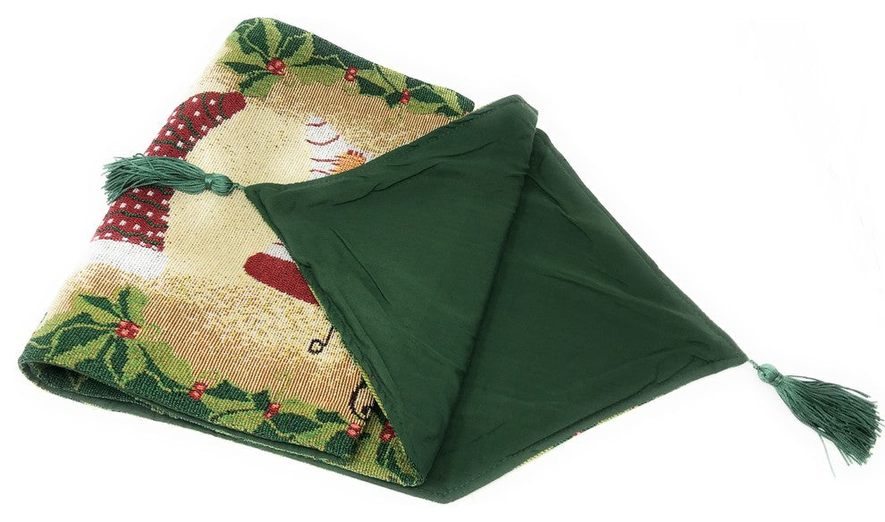 Christmas Tapestry "Hang My Stockings By The Fireplace" Table Runner, 13"x90"