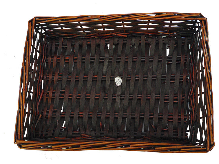 14" Natural Willow Medium Stain Rectangle Tray