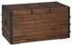 Benzara BM232960 Vintage Style Storage Trunk With Nailhead Trim Details, Brown